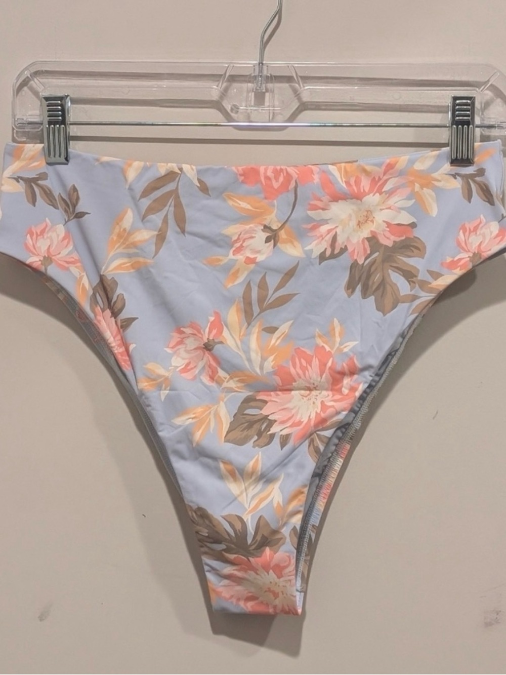 Billabong Blue Floral High-Waisted Bikini Bottom XL
